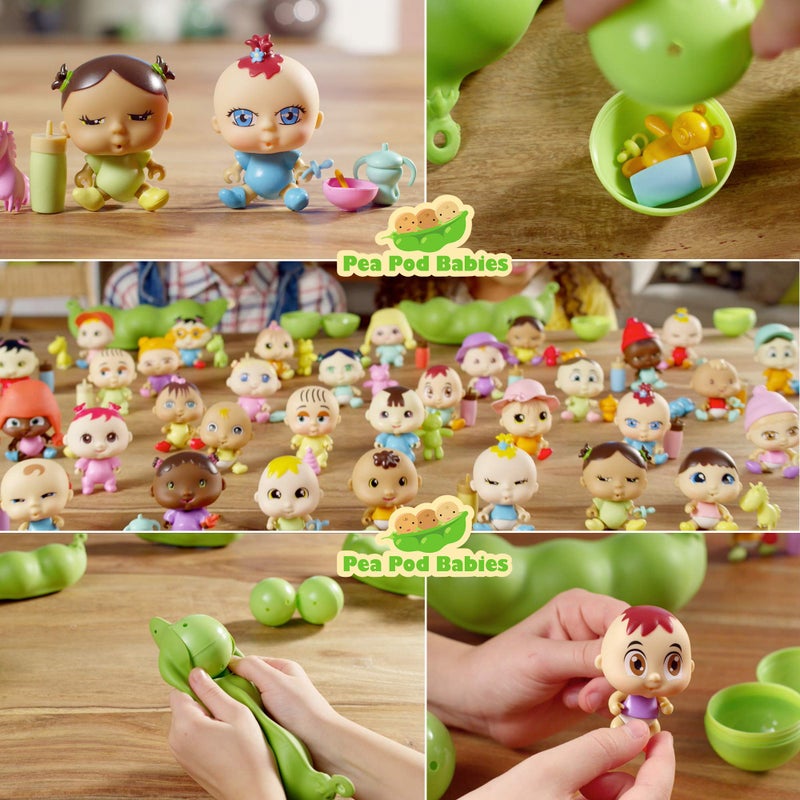 Nature Bound Pea Pod Babies Twenty Two Piece Little Traveler Playset - Collectible Mystery Surprise Toy with Mini Baby  Clothing  & Accessories - All in A Soft Pea Pod - Small Doll  Ages 3+ - Image 2